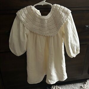 Zara Kids Ivory Dress with Crochet Collar 2/3 new